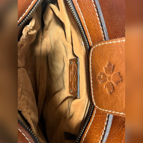 Patricia Nash Rienzo Satche Cognac Brown Leather Bag Purse $249 - Picture 3 of 7